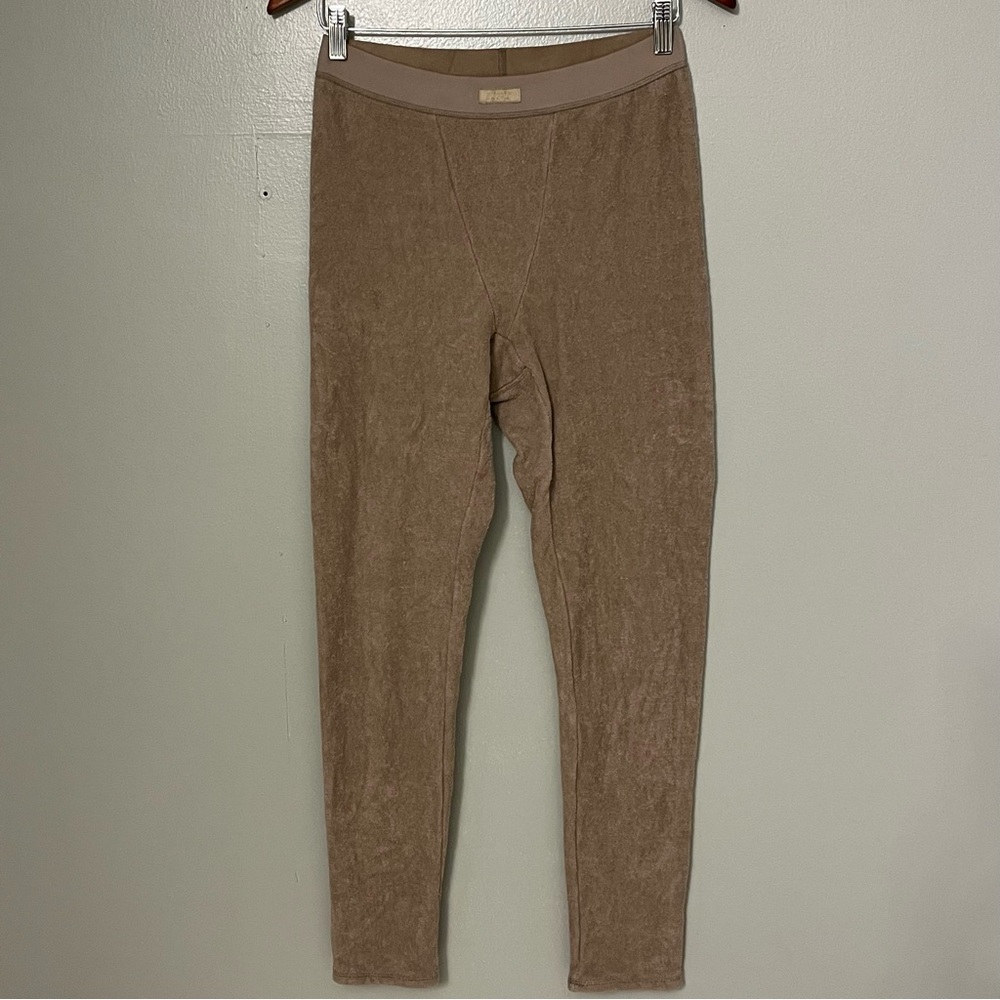 Skims Women’s High Waist Terry Towelling Brown Cozy Comfy Leggings Size L